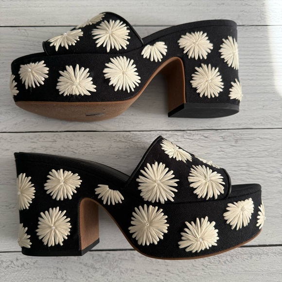 Kate Spade Ibiza Pom Pom Floral Sandals- 7 - Picture 2 of 6